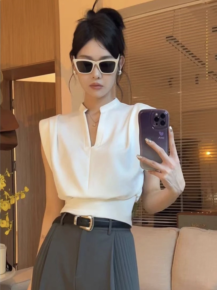 Summer Clothing Brands - Retro Dik Yaka Kısa Kollu Gömlek