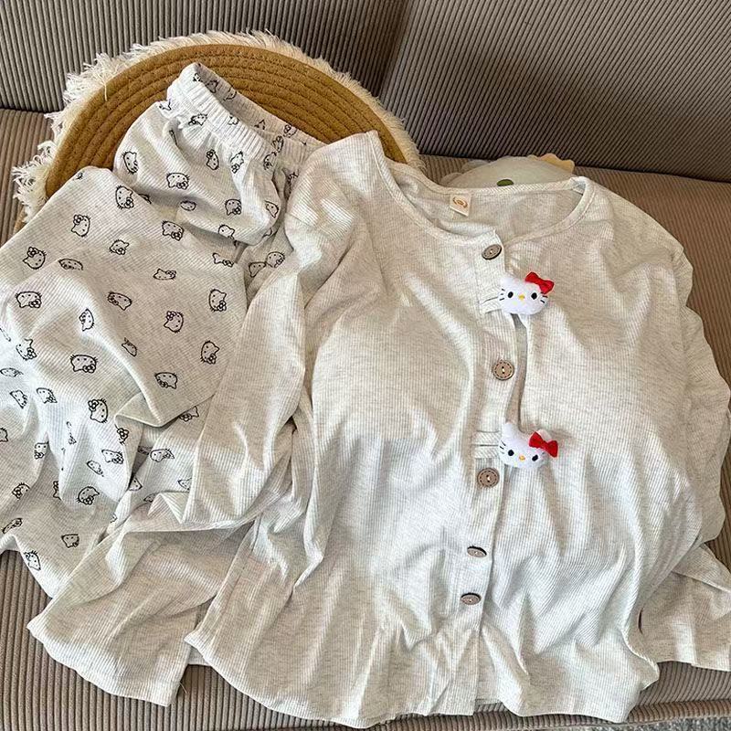 Summer Clothes - Göğüs Pedli Hello Kitty Pijama Sevimli