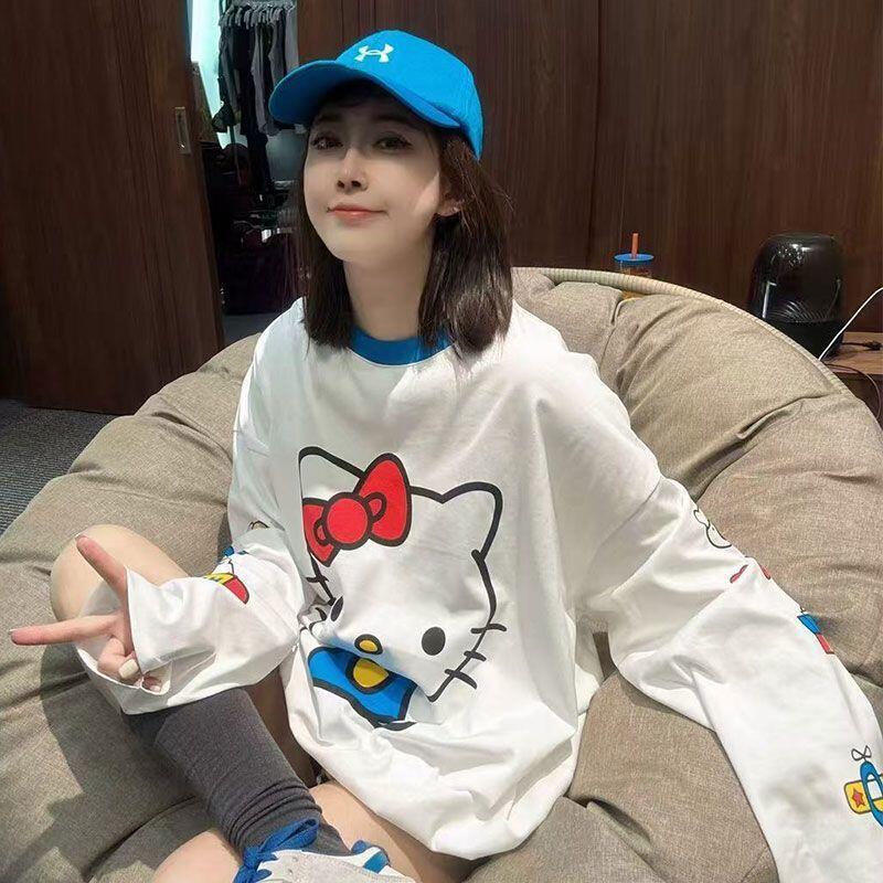 Summer Clothing - Uzun kollu Hello Kitty yaz yeni
