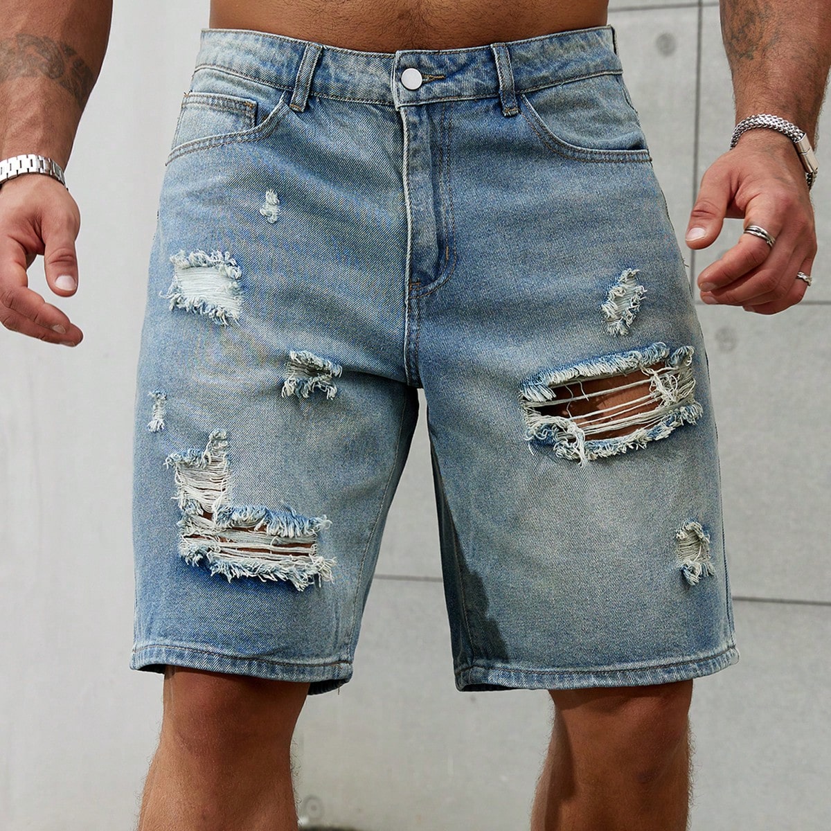 Summer Clothing Brands - Yeni moda Mens yırtık kısa kot