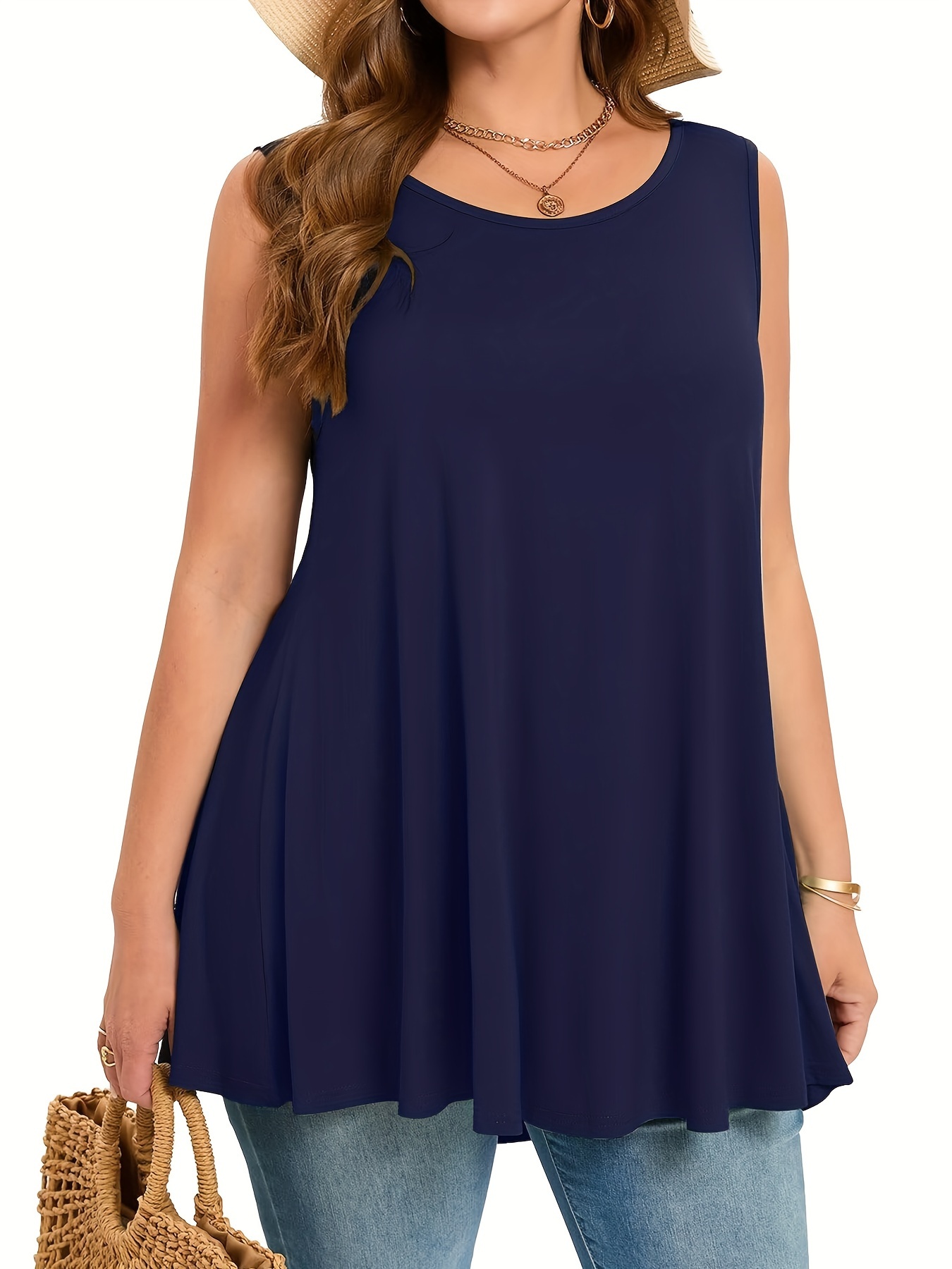 Artı Boyutu Basit Katı Tank To - Summer Clothing For Plus Size Women incelemesi ve fiyatı