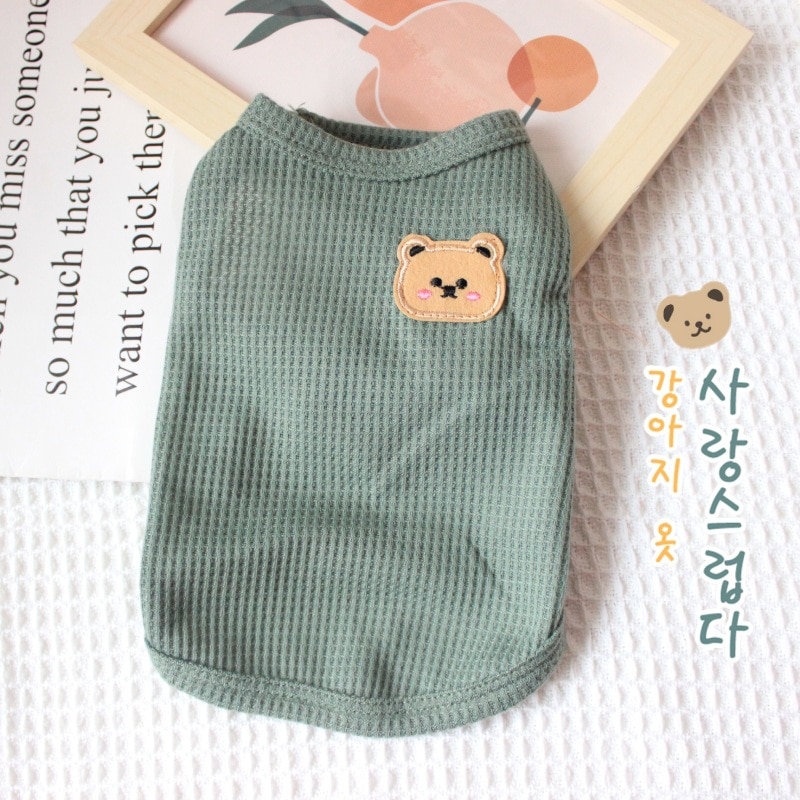 1 adet yeşil ayı yelek Pet köp - Summer Green Clothing incelemesi ve fiyatı
