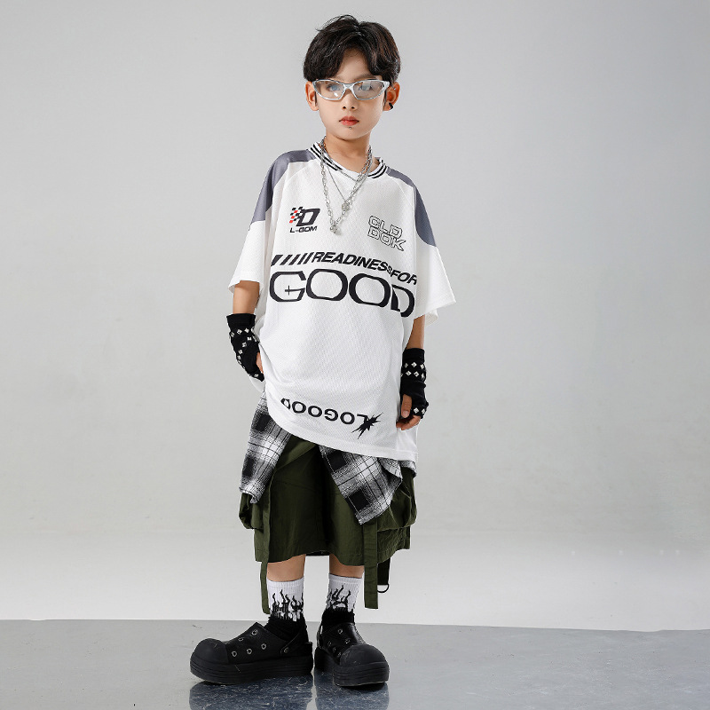 Çocuk Kpop Hip Hop Giyim Beyaz - Summer Green Clothing incelemesi ve fiyatı