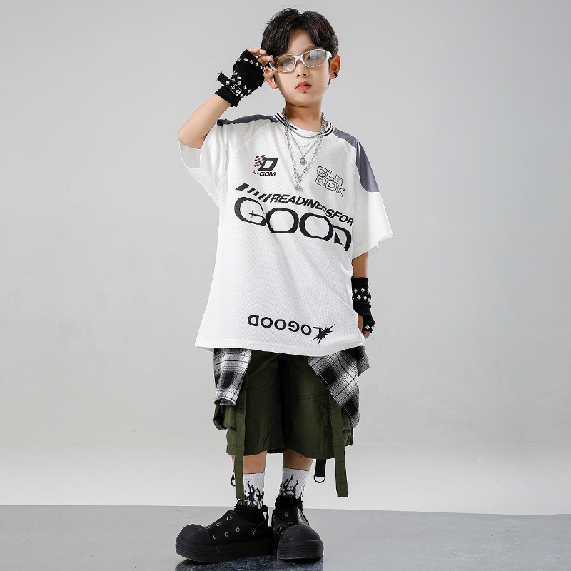Çocuk Kpop Hip Hop Giyim Beyaz - Summer Green Clothing incelemesi ve fiyatı