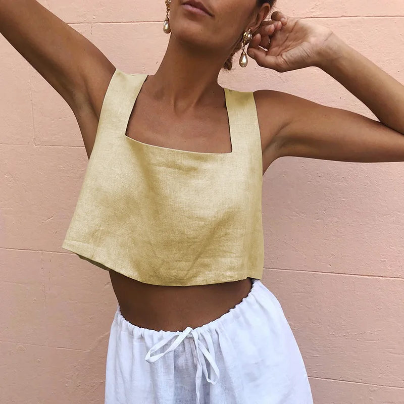 %100 Keten Beyaz Crop Top 2026 - Summer Green Clothing incelemesi ve fiyatı