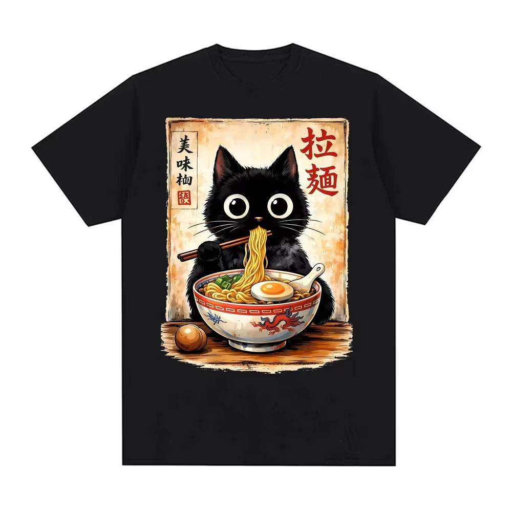 2026 Kawaii Ramen Kedi Retro J - Summer Clothing Essentials Men incelemesi ve fiyatı